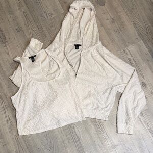 Victoria's Secret White Hoodie and Tank Set